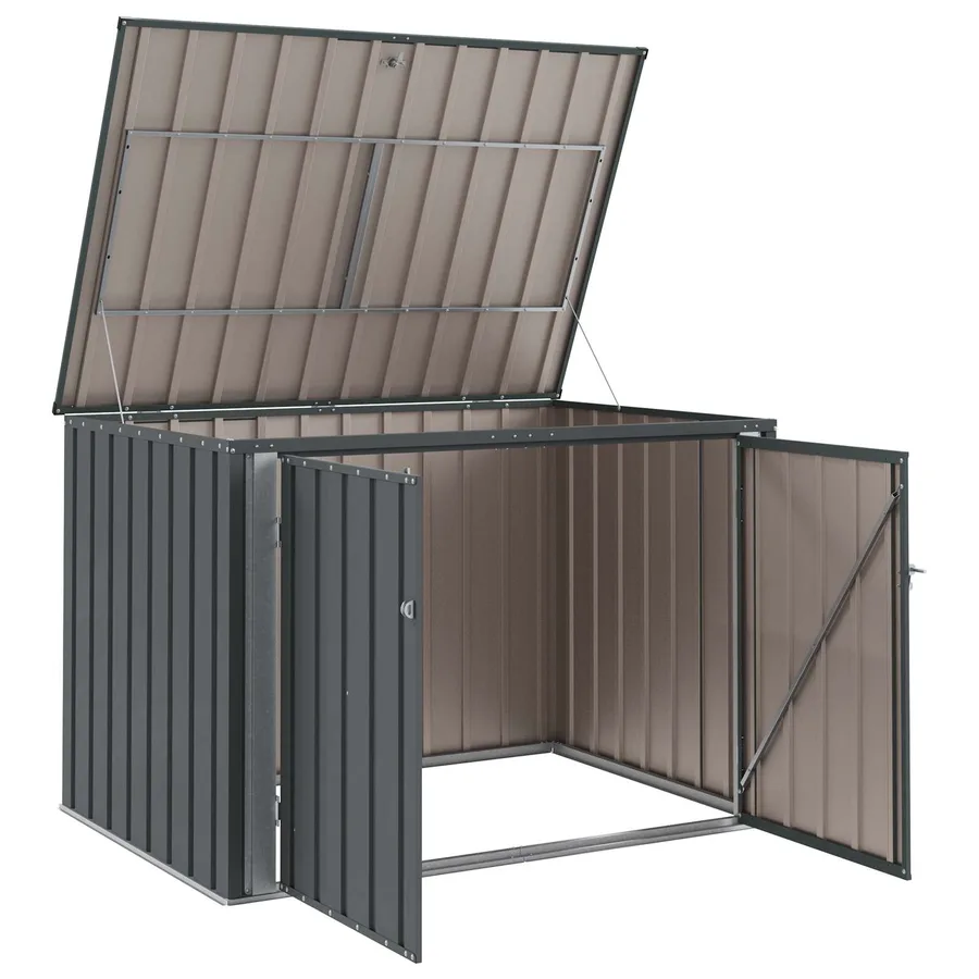 Boîte de Rangement de Jardin Noir 151,5 x 107 x 100 cm Acier - 6