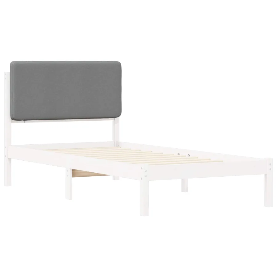 Cadre de lit avec tête de lit rembourrée Gris clair 90 x 190 cm - 4