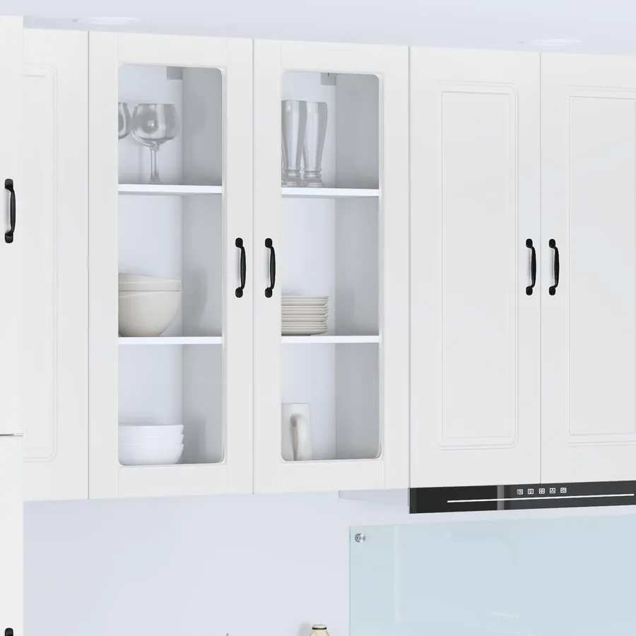 Cabinet en verre mural PORTO Blanc 40 x 31 x 100 cm