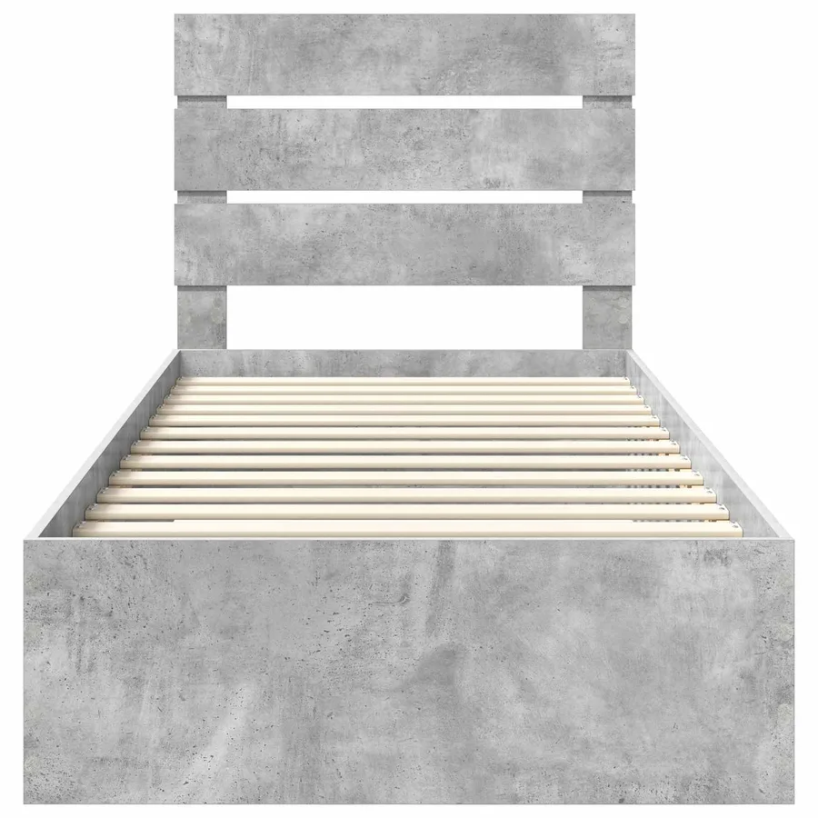 Cadre de lit Gris béton 90 x 200 cm Bois d'ingénierie - 7