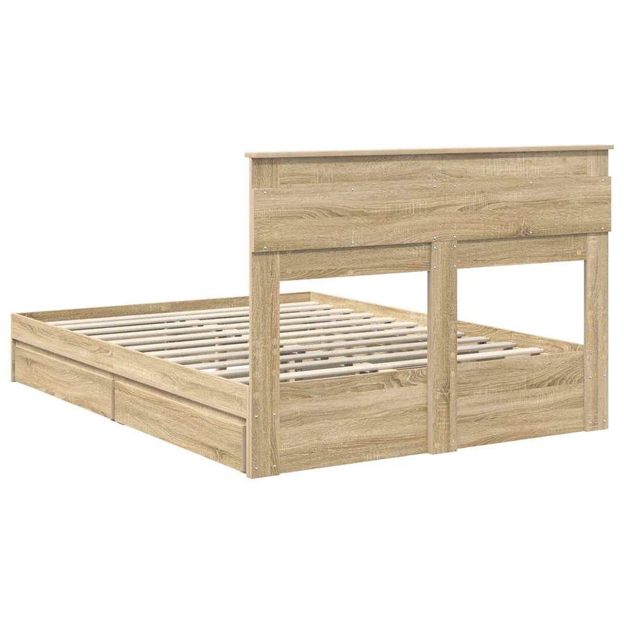 Lit de Rangement Chêne Sonoma 140 x 190 cm Bois d'ingénierie - 10