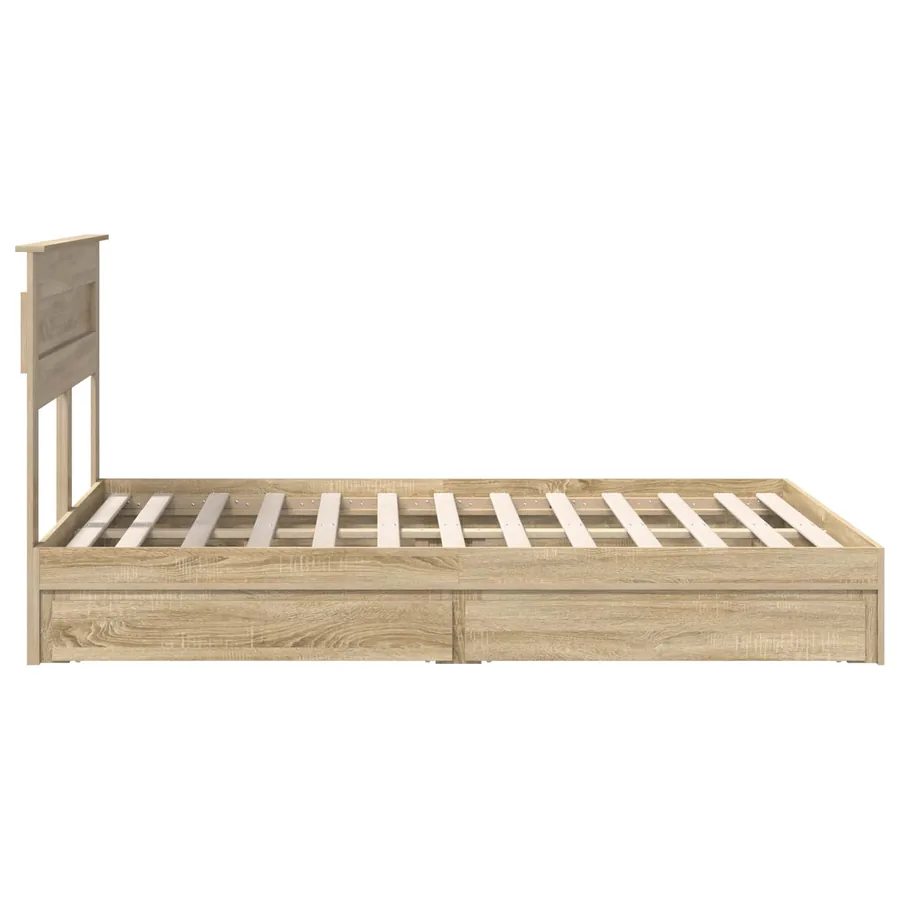 Lit de Rangement Chêne Sonoma 140 x 190 cm Bois d'ingénierie - 9