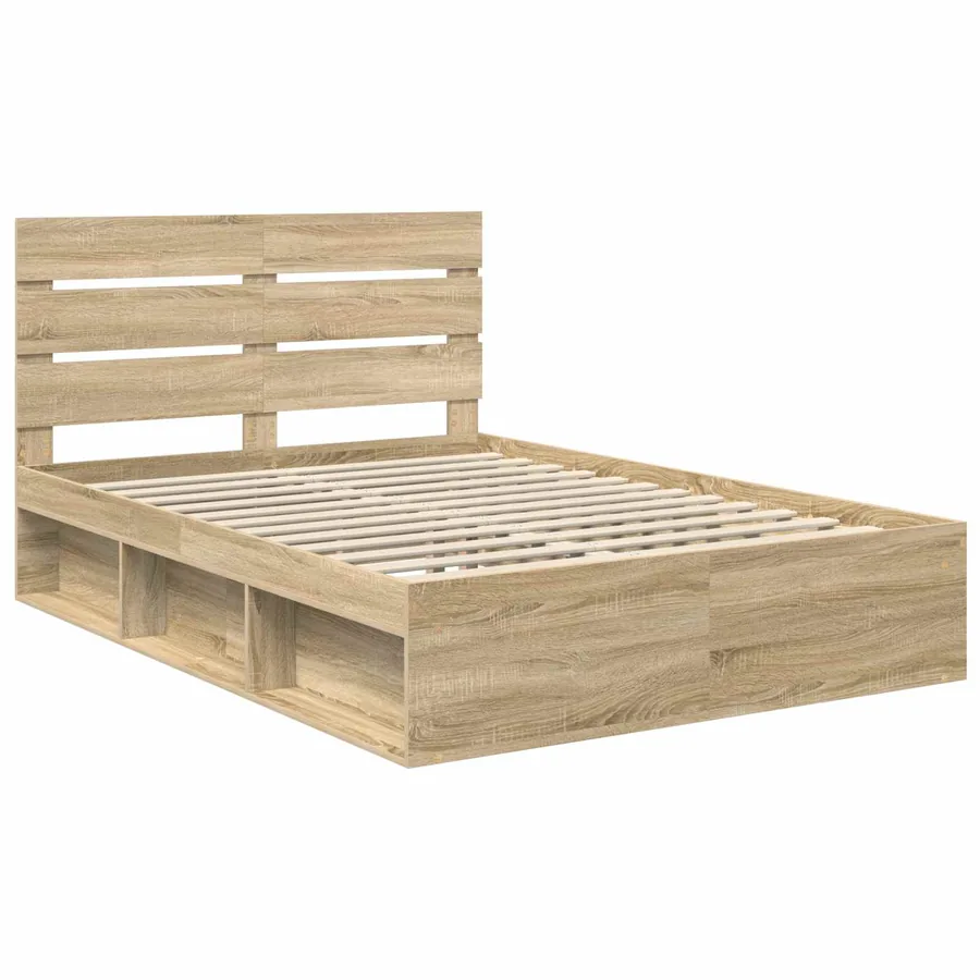 Cadre de lit Sonoma 140 x 190 cm Bois de pin massif - 4
