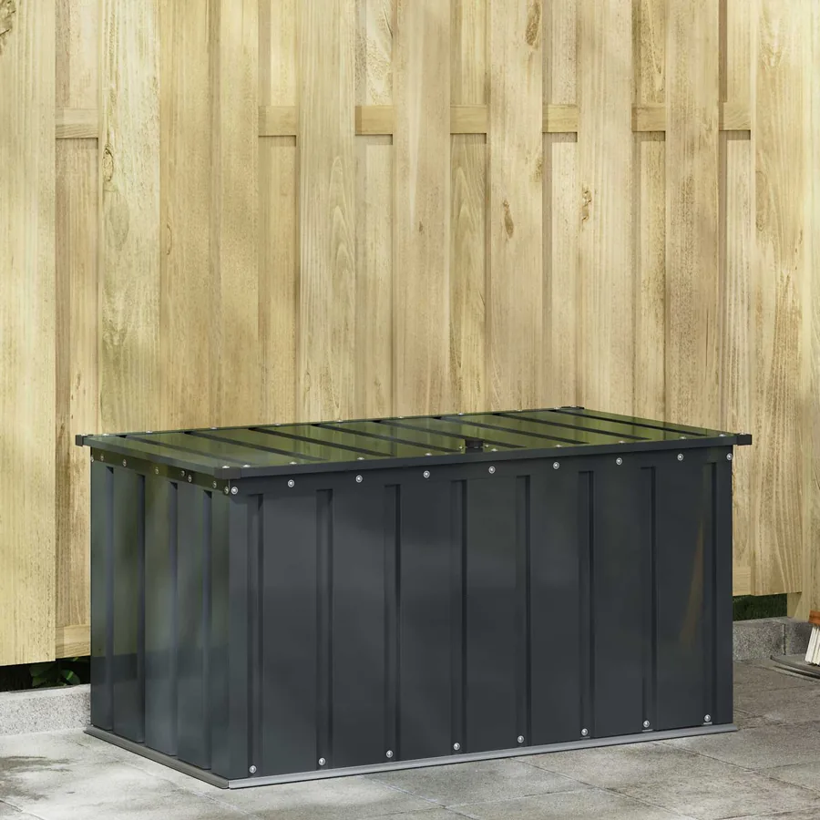 Boîte de Rangement de Jardin Noir 101 x 56,5 x 50 cm Acier