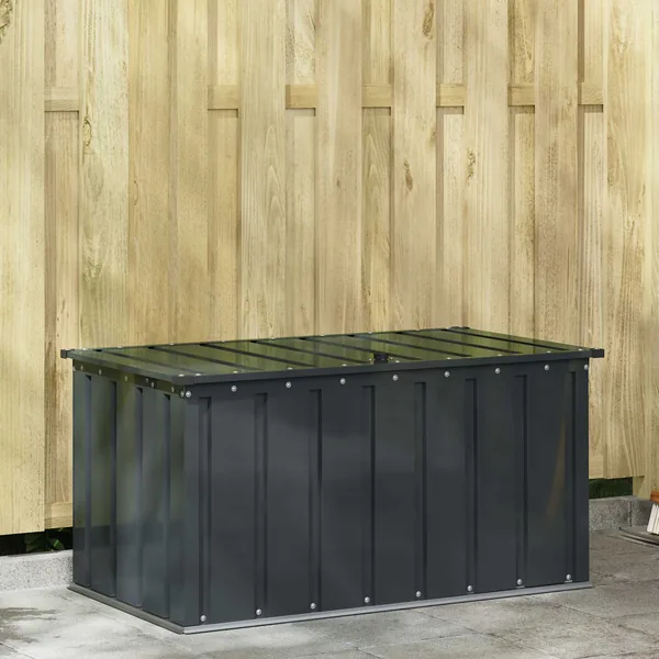 Boîte de Rangement de Jardin Noir 101 x 56,5 x 50 cm Acier