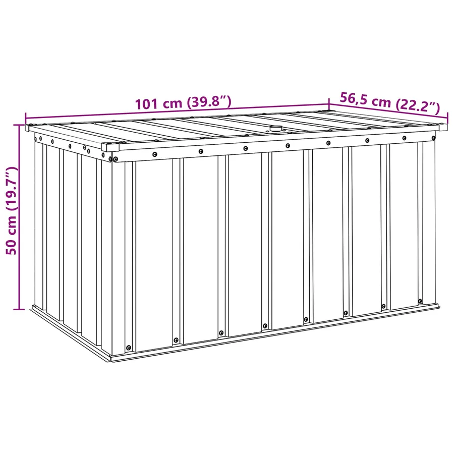 Boîte de Rangement de Jardin Noir 101 x 56,5 x 50 cm Acier - 13