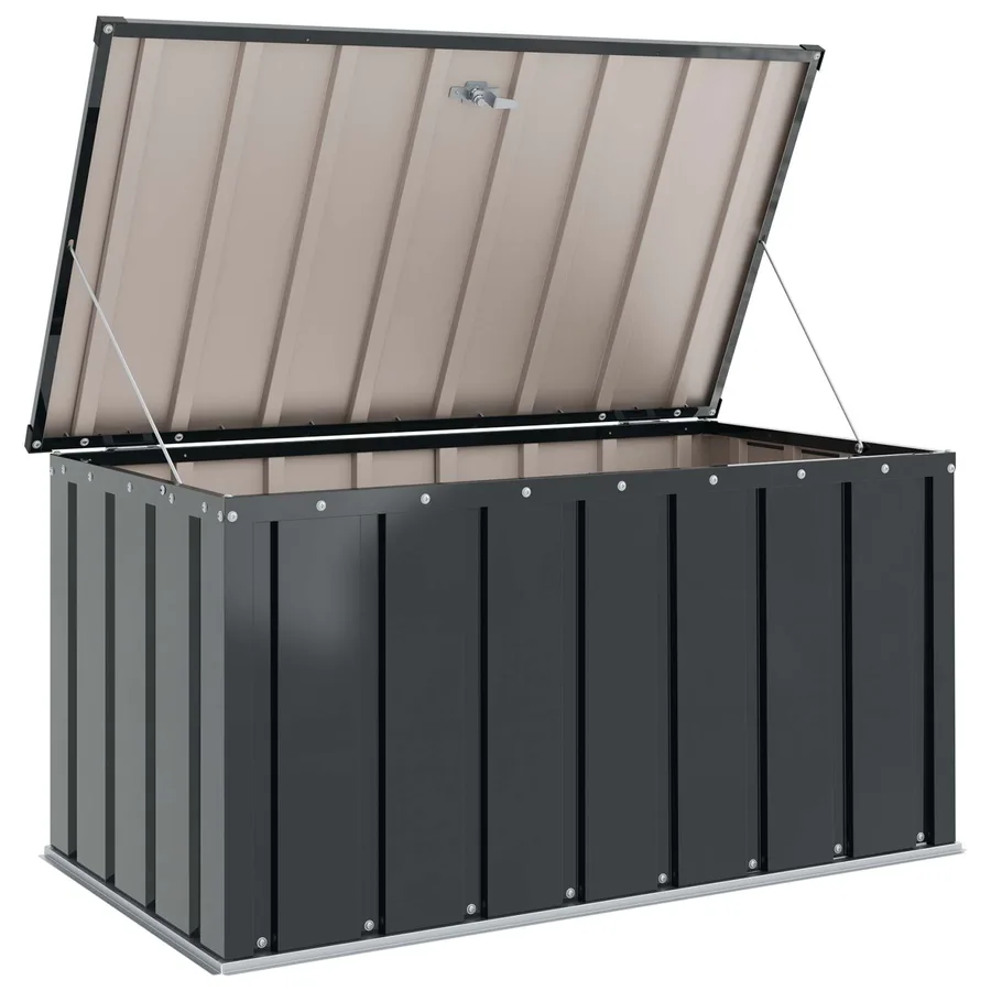 Boîte de Rangement de Jardin Noir 101 x 56,5 x 50 cm Acier - 5