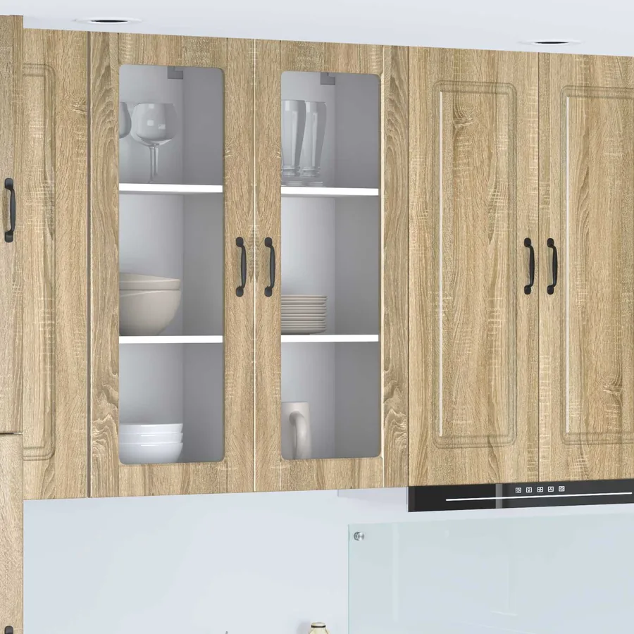 Cabinet en verre mural PORTO Chêne Sonoma 40 x 31 x 100 cm