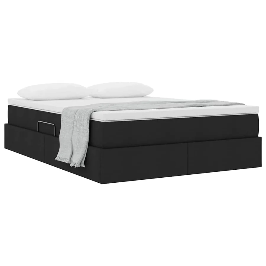 Lit avec rangement et matelas Noir 140 x 200 cm Polyester - 3
