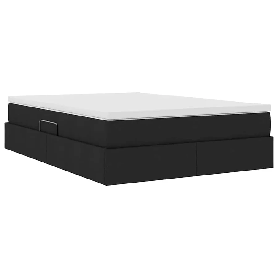 Lit avec rangement et matelas Noir 140 x 200 cm Polyester - 5