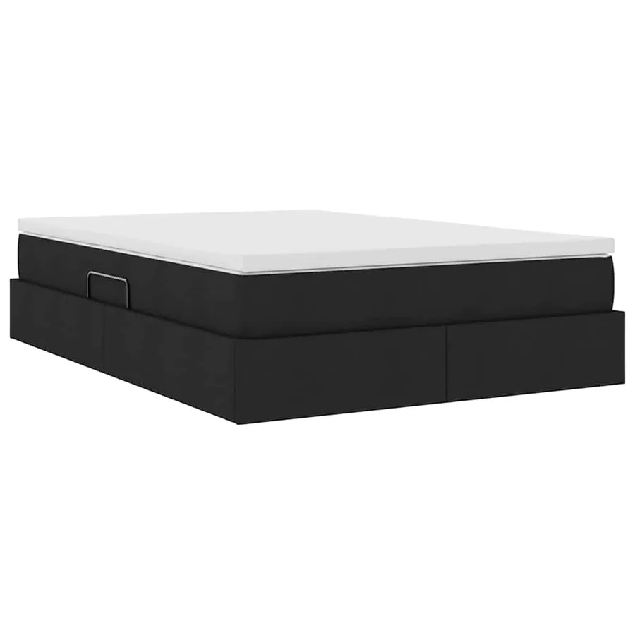 Lit avec rangement et matelas Noir 140 x 200 cm Polyester - 8