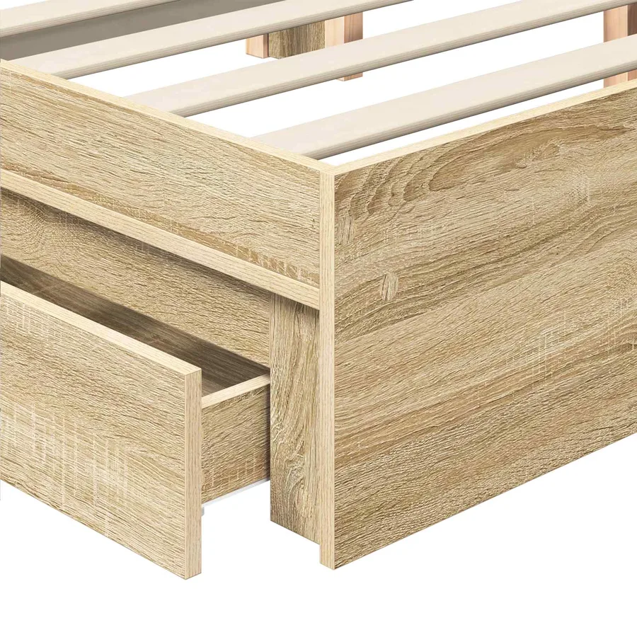 Lit de Rangement Chêne Sonoma 140 x 200 cm Bois d'ingénierie - 11