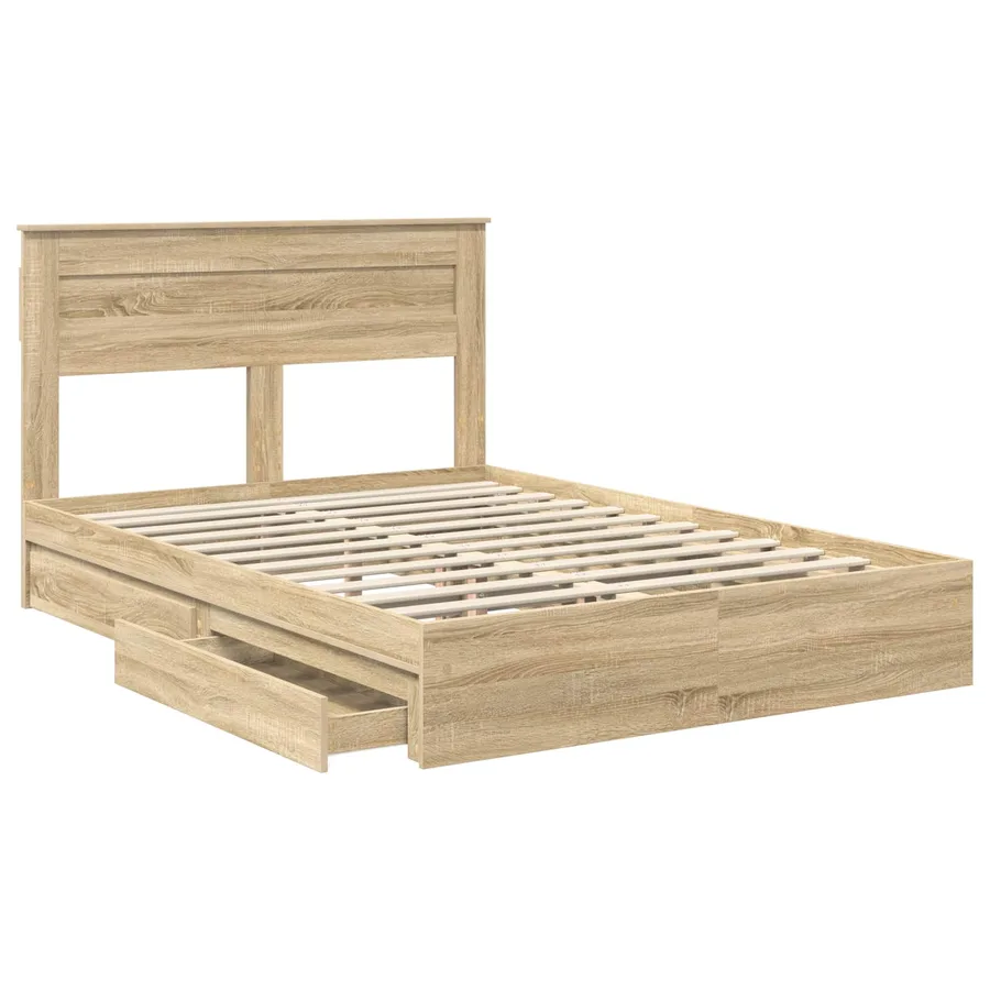 Lit de Rangement Chêne Sonoma 140 x 200 cm Bois d'ingénierie - 5