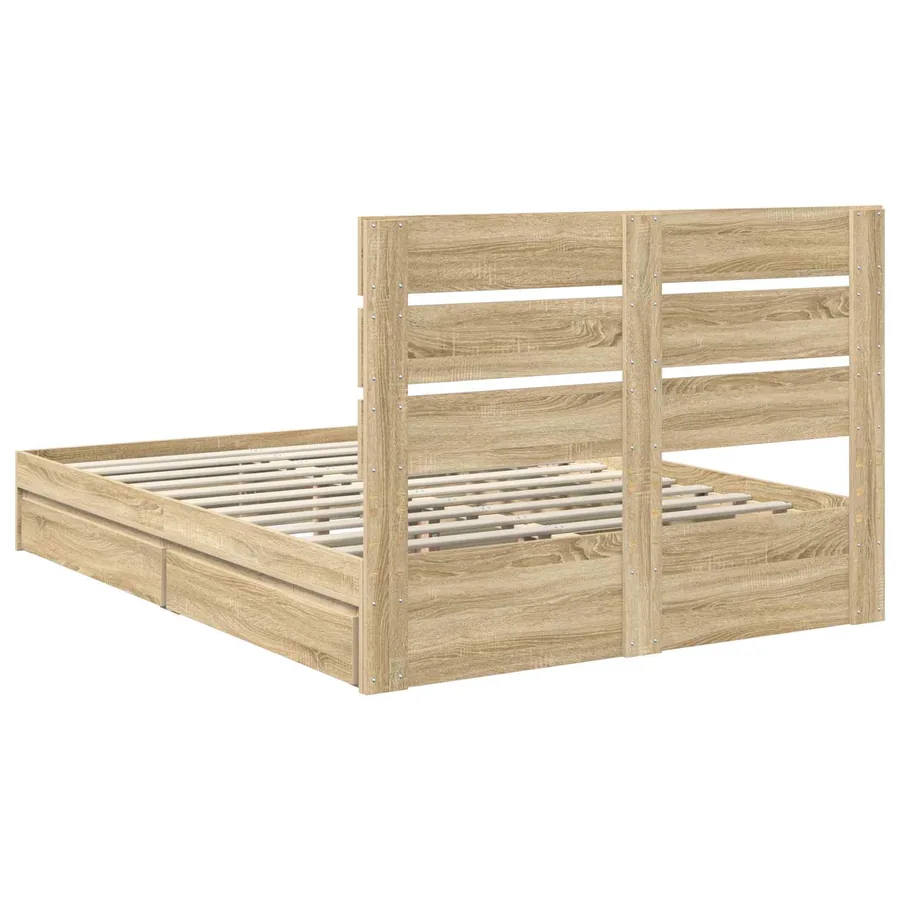 Lit de Rangement Chêne Sonoma 140 x 200 cm Bois d'ingénierie - 10