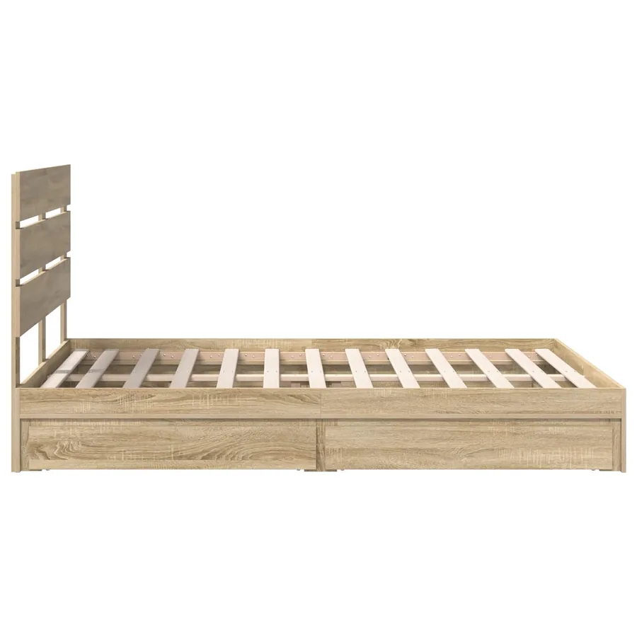 Lit de Rangement Chêne Sonoma 140 x 200 cm Bois d'ingénierie - 9