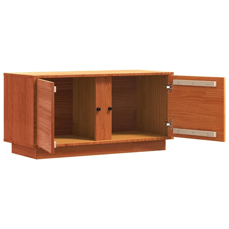 Meuble TV Brun cire 80 x 35 x 40,5 cm Pin massif - 5
