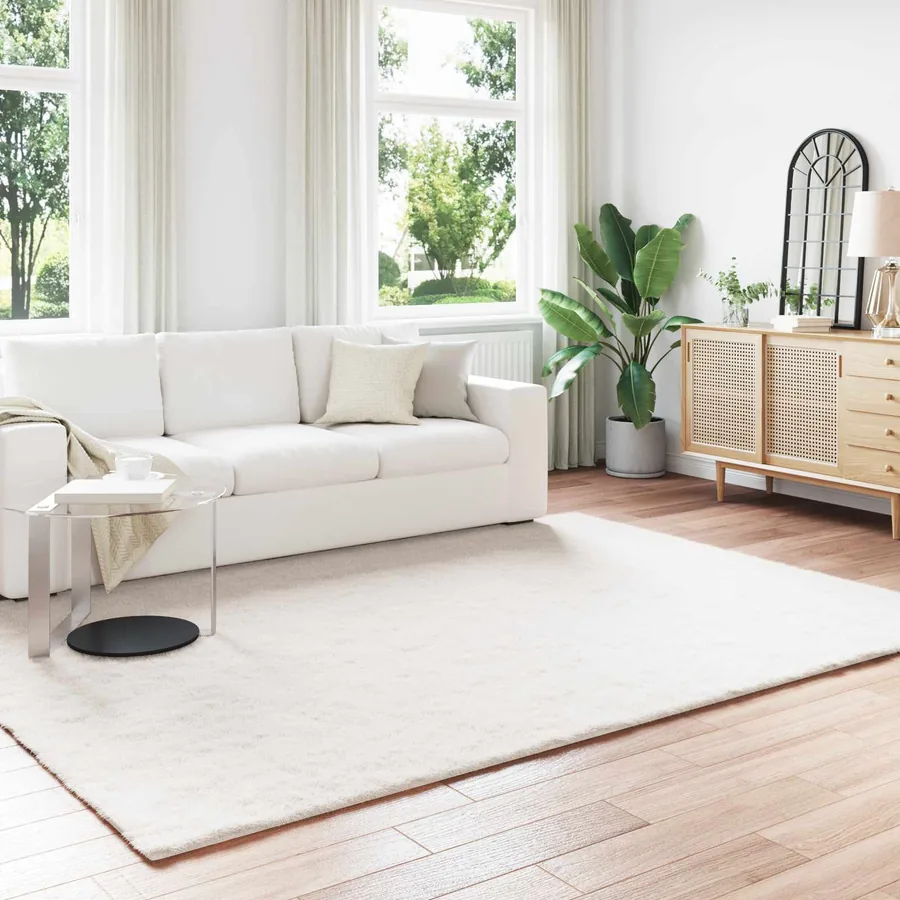 Tapis antidérapant en fausse de lapin OLITE Crème 200 x 280 cm