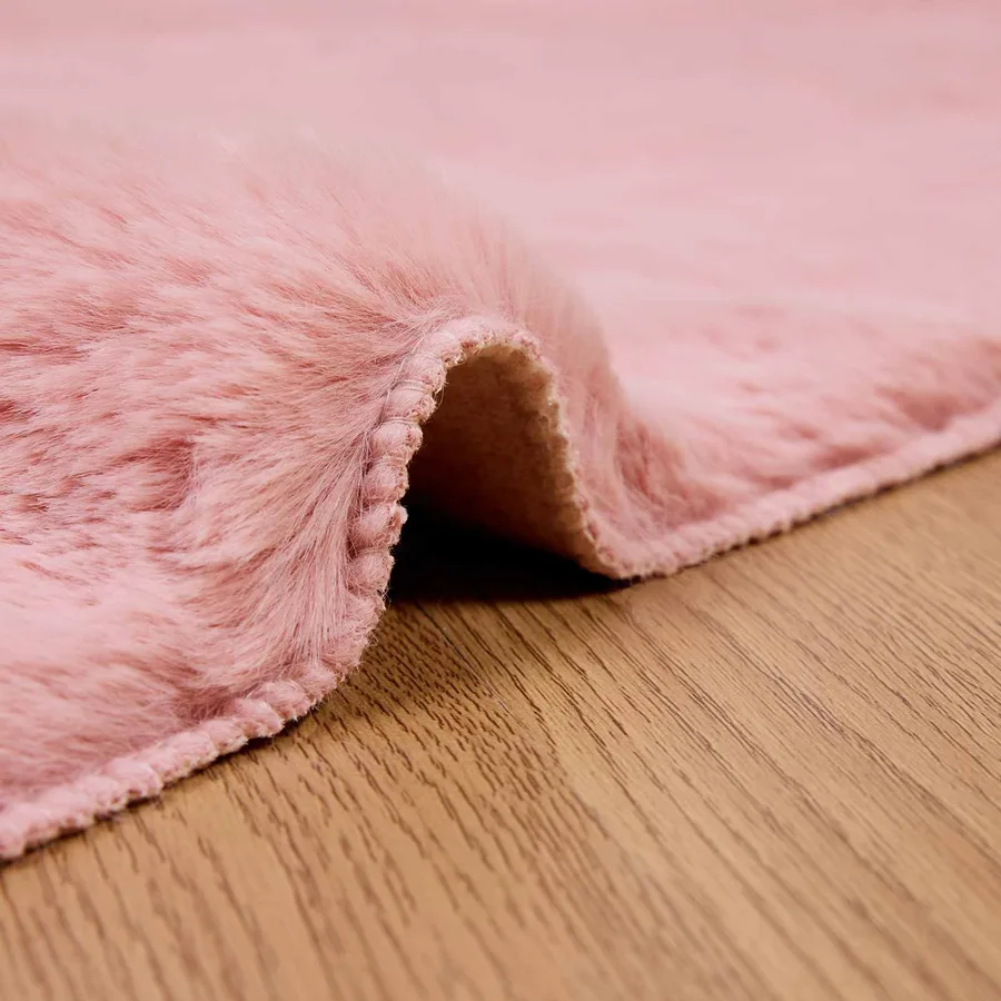 Tapis antidérapant en fausse de lapin OLITE Rose 200 x 280 cm - 5