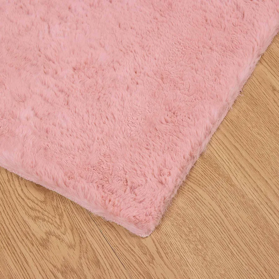 Tapis antidérapant en fausse de lapin OLITE Rose 200 x 280 cm - 7