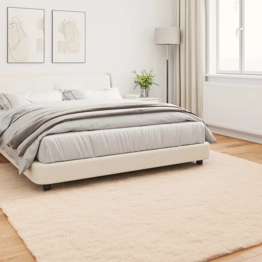 Tapis antidérapant en fausse de lapin OLITE Taupe 200 x 200 cm - 4