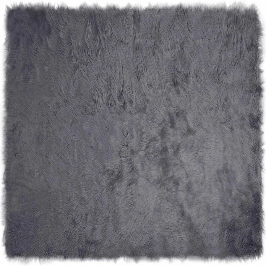 Tapis en fausse TAFALLA Anthracite 240 x 240 cm Polyester - 2