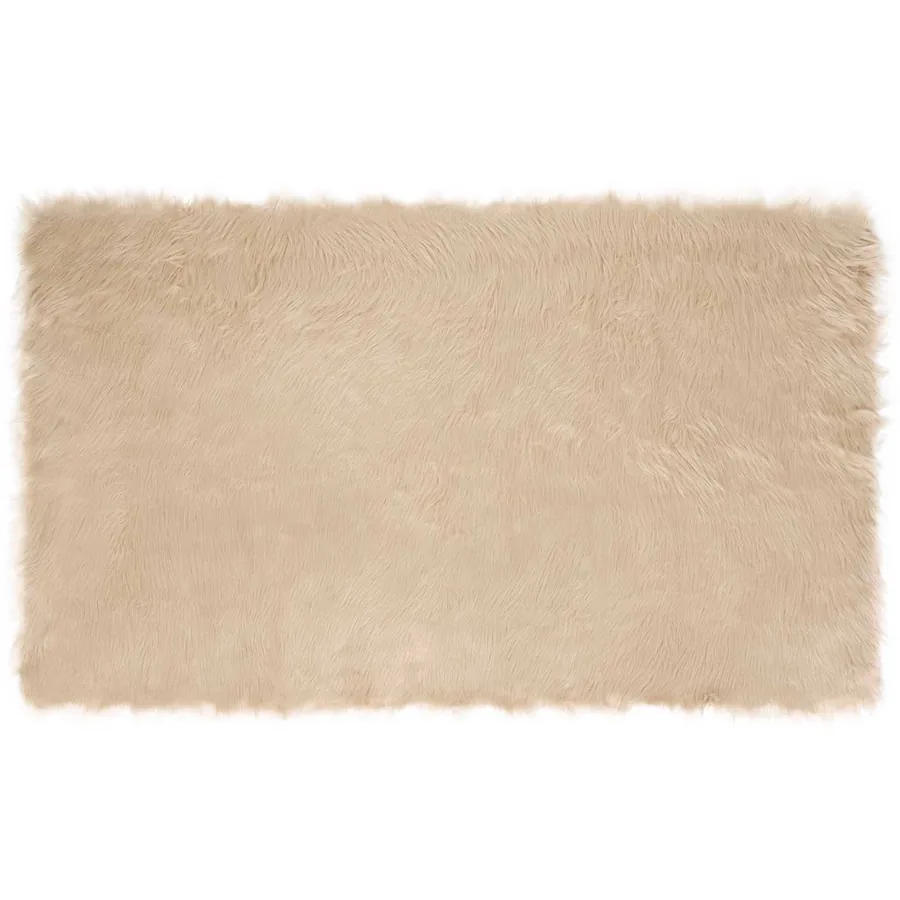 Tapis en fausse TAFALLA Beige 100 x 200 cm Polyester - 2