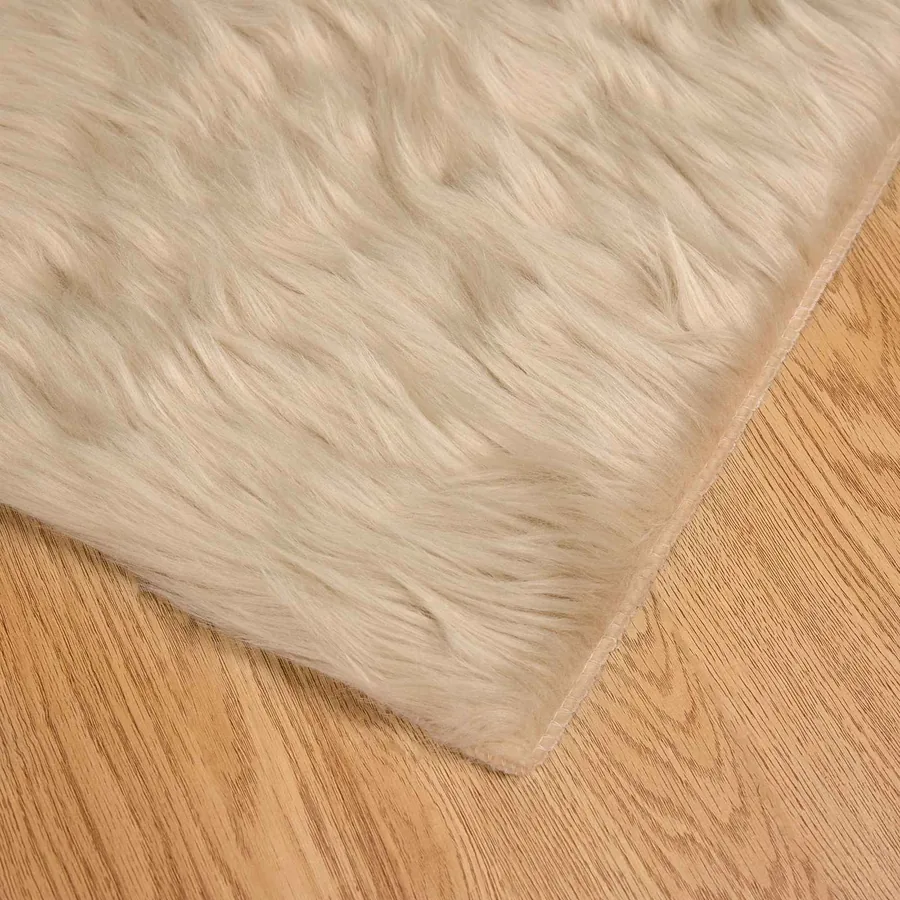 Tapis en fausse TAFALLA Beige 100 x 200 cm Polyester - 7