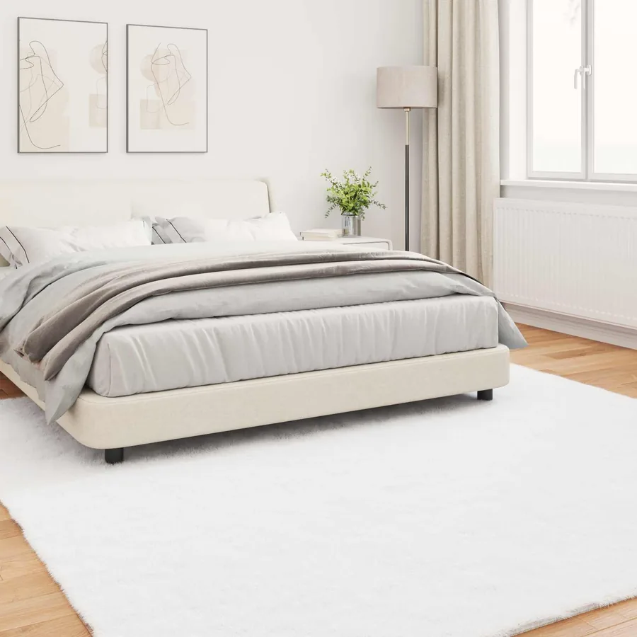 Tapis antidérapant en fausse de lapin OLITE Blanc 200 x 200 cm - 4