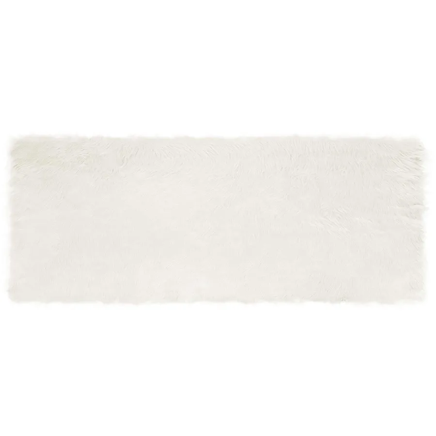 Tapis en fausse TAFALLA Blanc 80 x 200 cm Polyester - 2