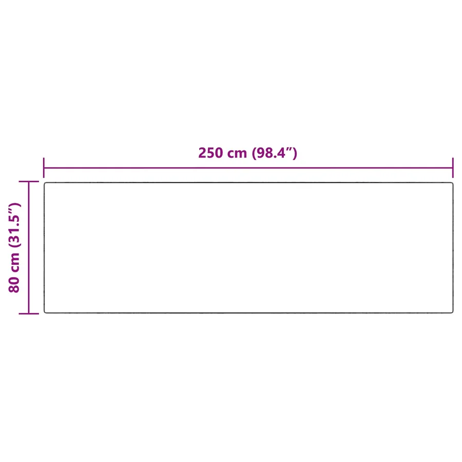 Tapis en fausse TAFALLA Anthracite 80 x 250 cm Polyester - 10