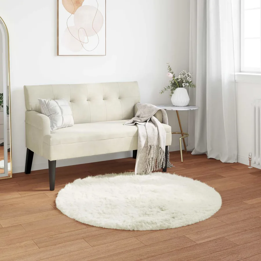 Tapis en fausse TAFALLA Blanc Ø 80 cm Polyester