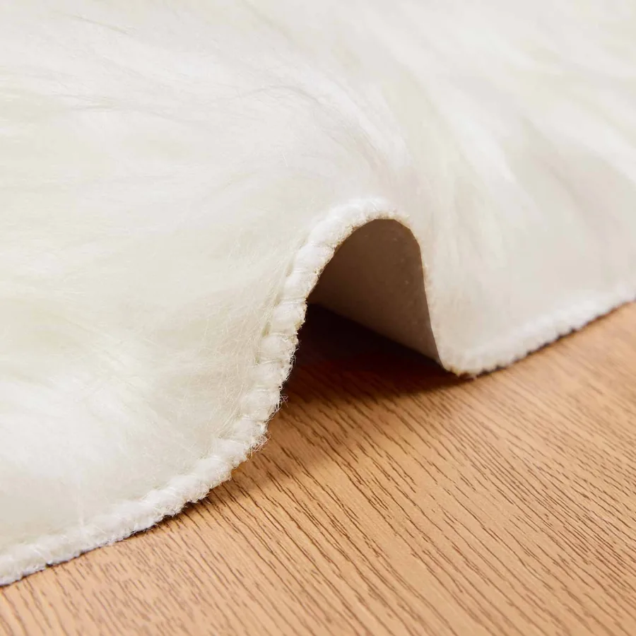 Tapis en fausse TAFALLA Blanc Ø 80 cm Polyester - 7