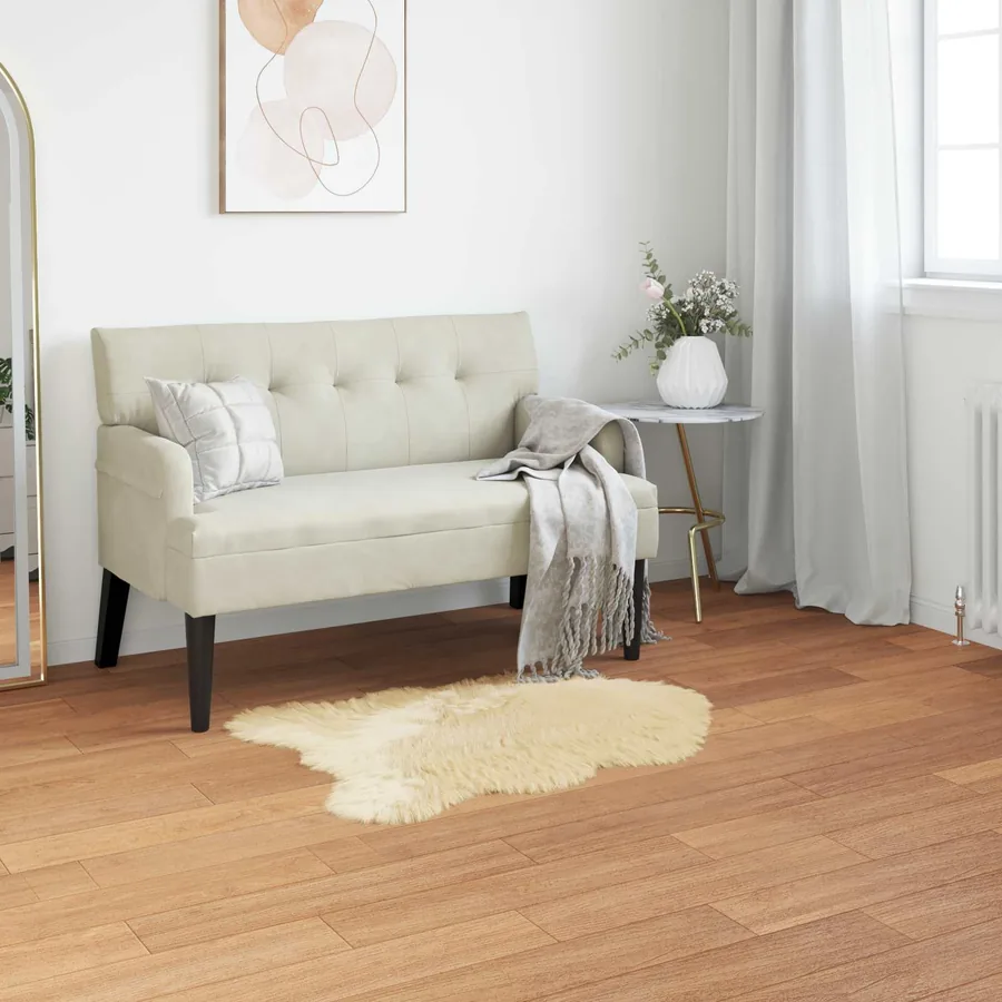 Tapis en fausse TAFALLA Crème 60 x 90 cm Polyester
