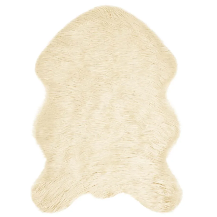 Tapis en fausse TAFALLA Crème 60 x 90 cm Polyester - 2
