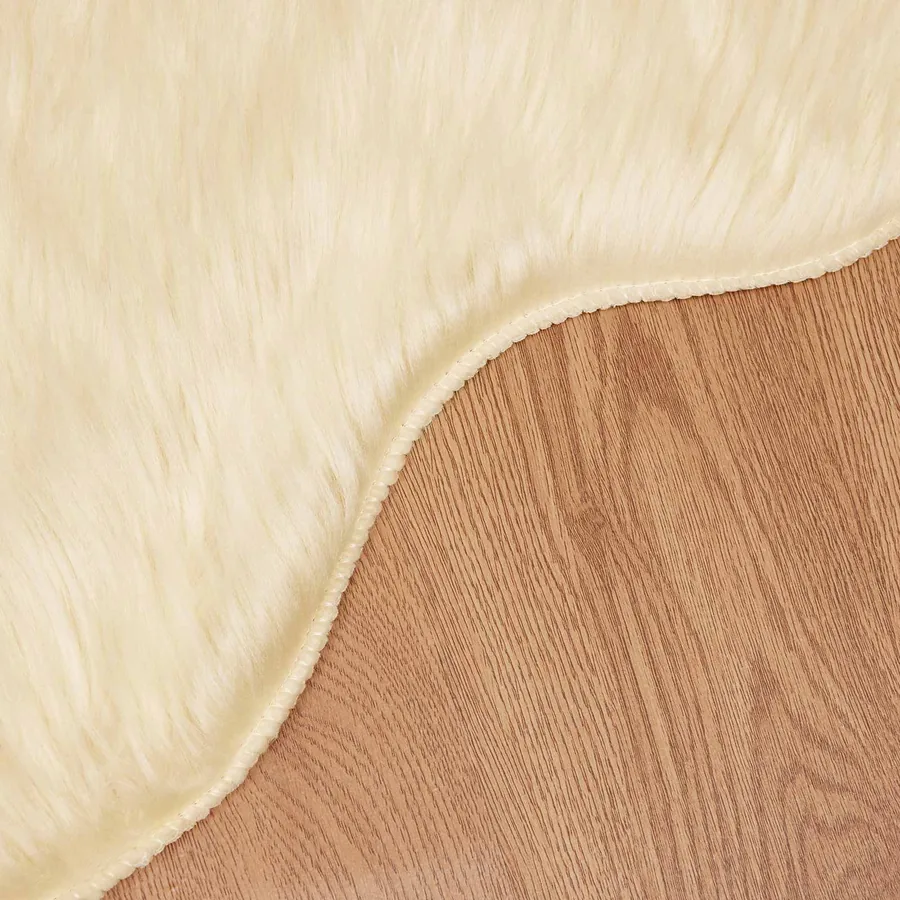 Tapis en fausse TAFALLA Crème 60 x 90 cm Polyester - 9
