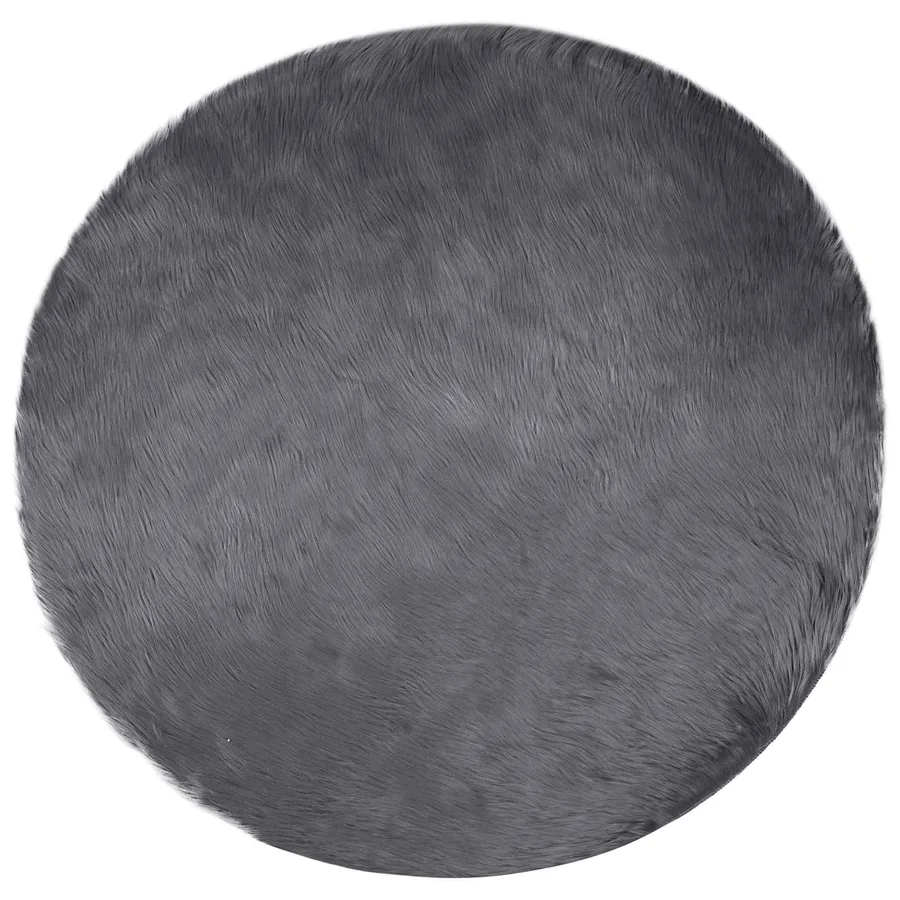 Tapis en fausse TAFALLA Anthracite Ø 100 cm Polyester - 2