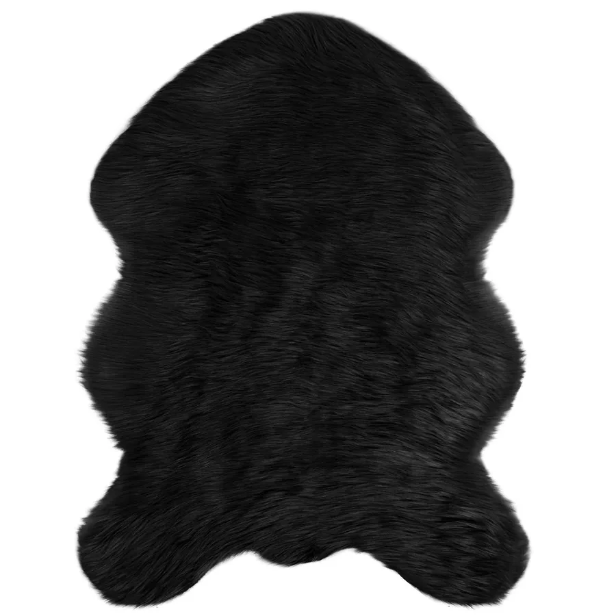 Tapis en fausse TAFALLA Noir 80 x 120 cm Polyester - 2