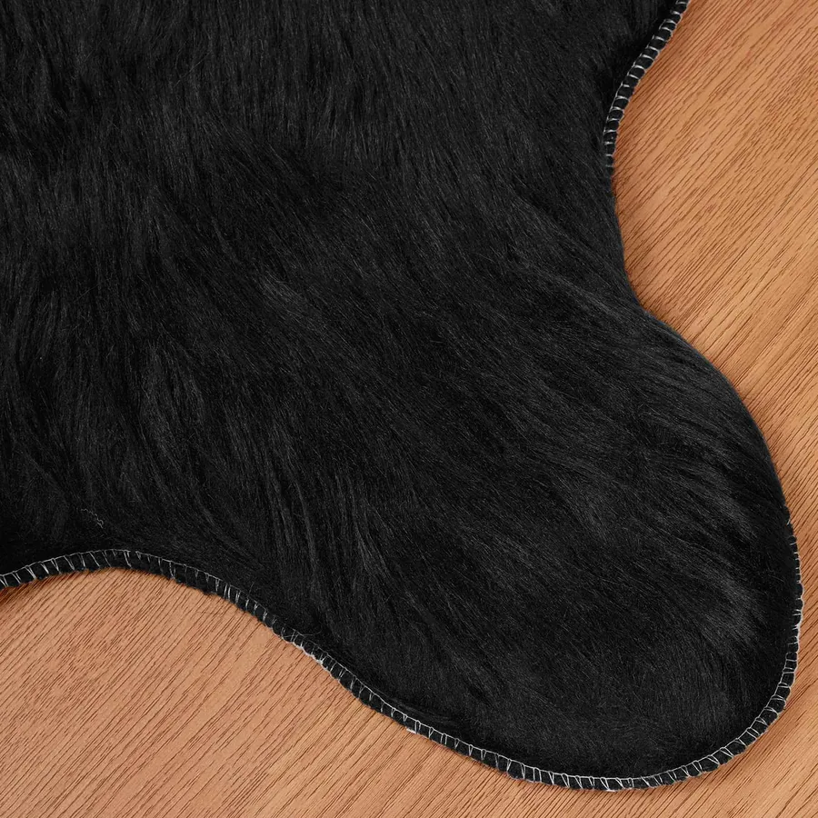 Tapis en fausse TAFALLA Noir 80 x 120 cm Polyester - 6
