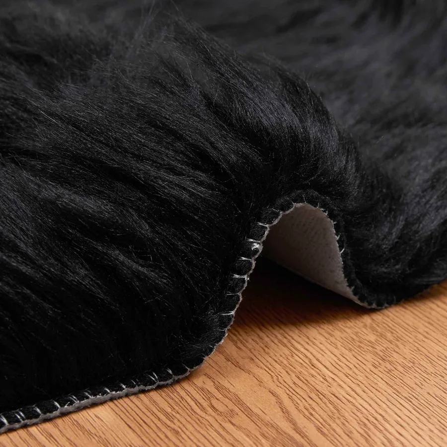 Tapis en fausse TAFALLA Noir 80 x 120 cm Polyester - 9