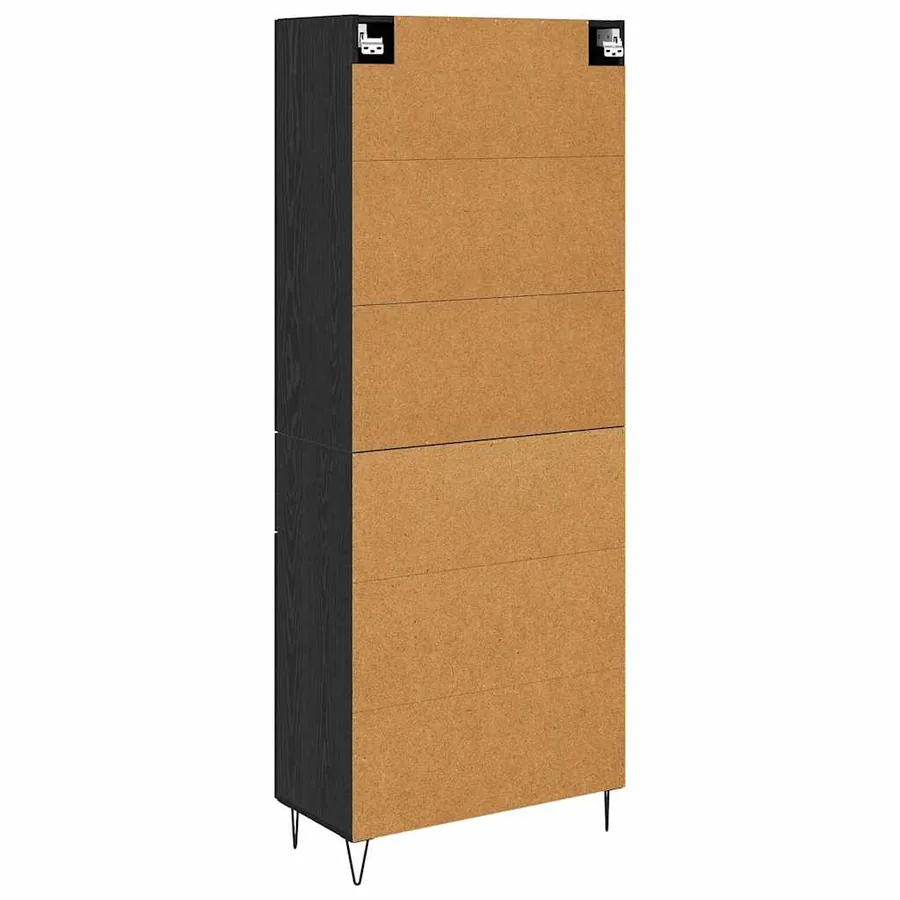 Haut Armoire 2 pcs Chêne noir Bois d'ingénierie et verre - 8