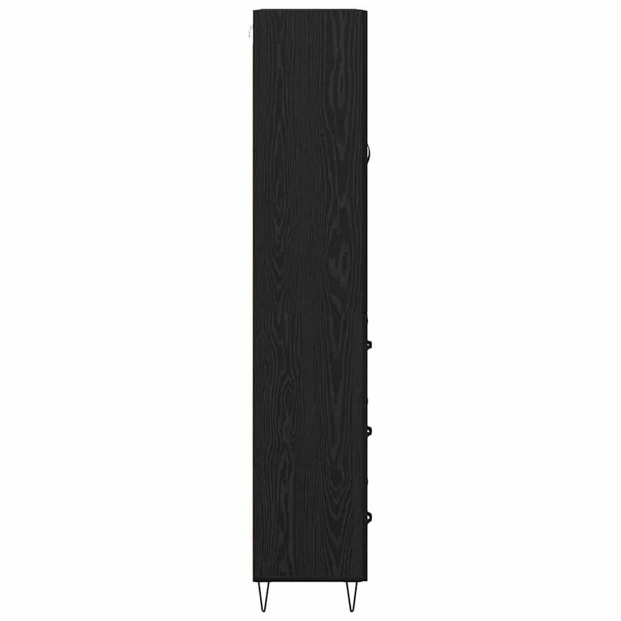 Haut Armoire 2 pcs Chêne noir Bois d'ingénierie et verre - 9
