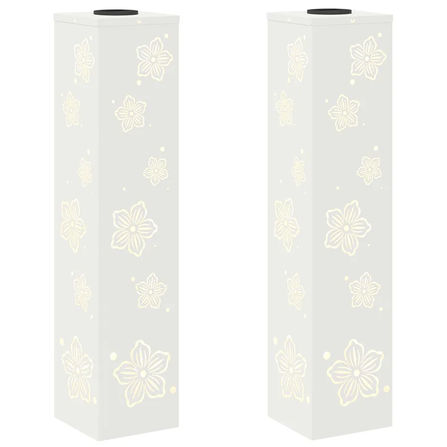 Lumière de chemin LED solaire 2 pcs Blanc chaud 18 x 18 x 80 cm - 2