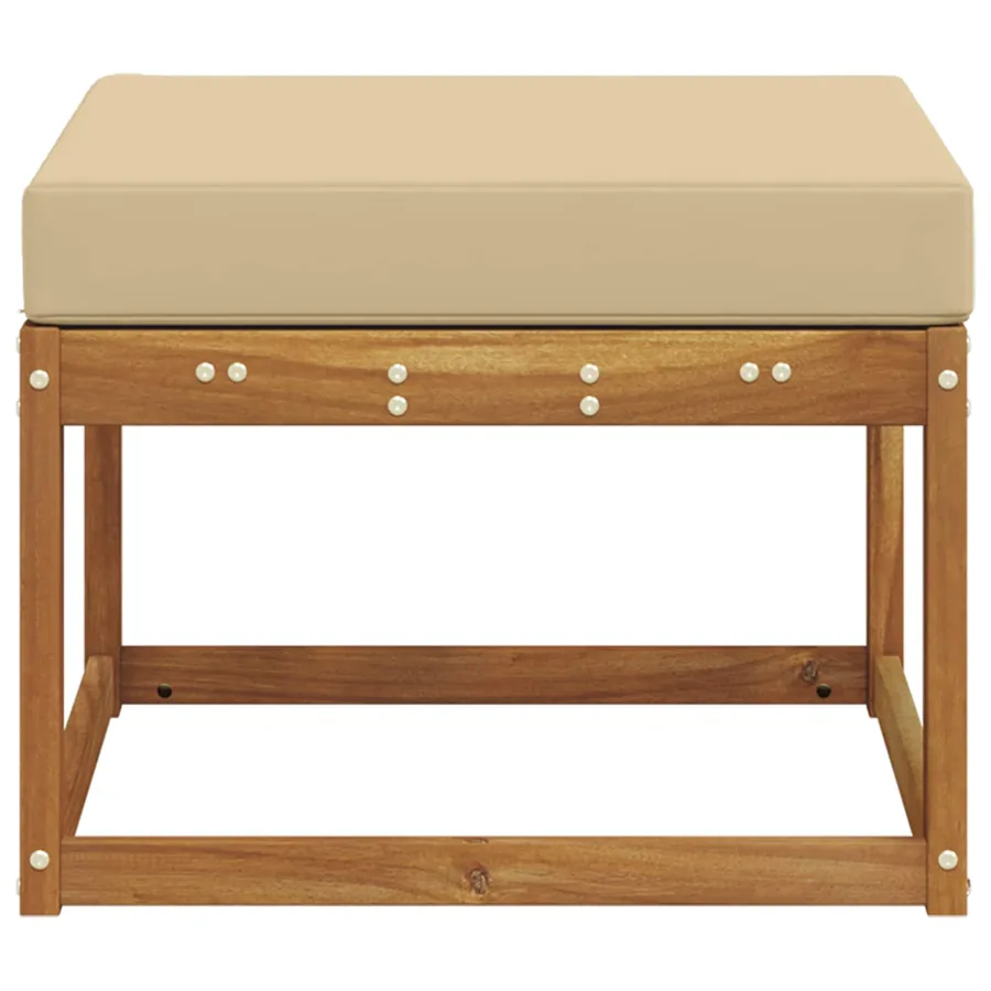 Pouf d'Extérieur Bois d'Acacia Massif Naturel - 4
