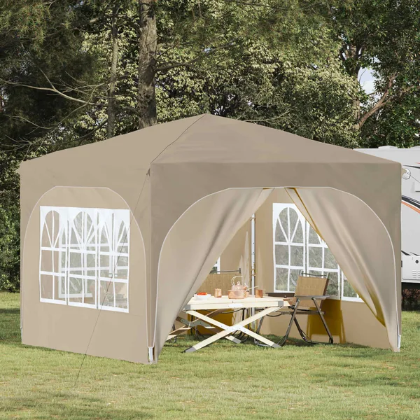 Tente de fête pop-up 290 x 290 x 245 cm Crème