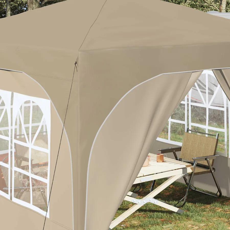 Tente de fête pop-up 290 x 290 x 245 cm Crème - 4