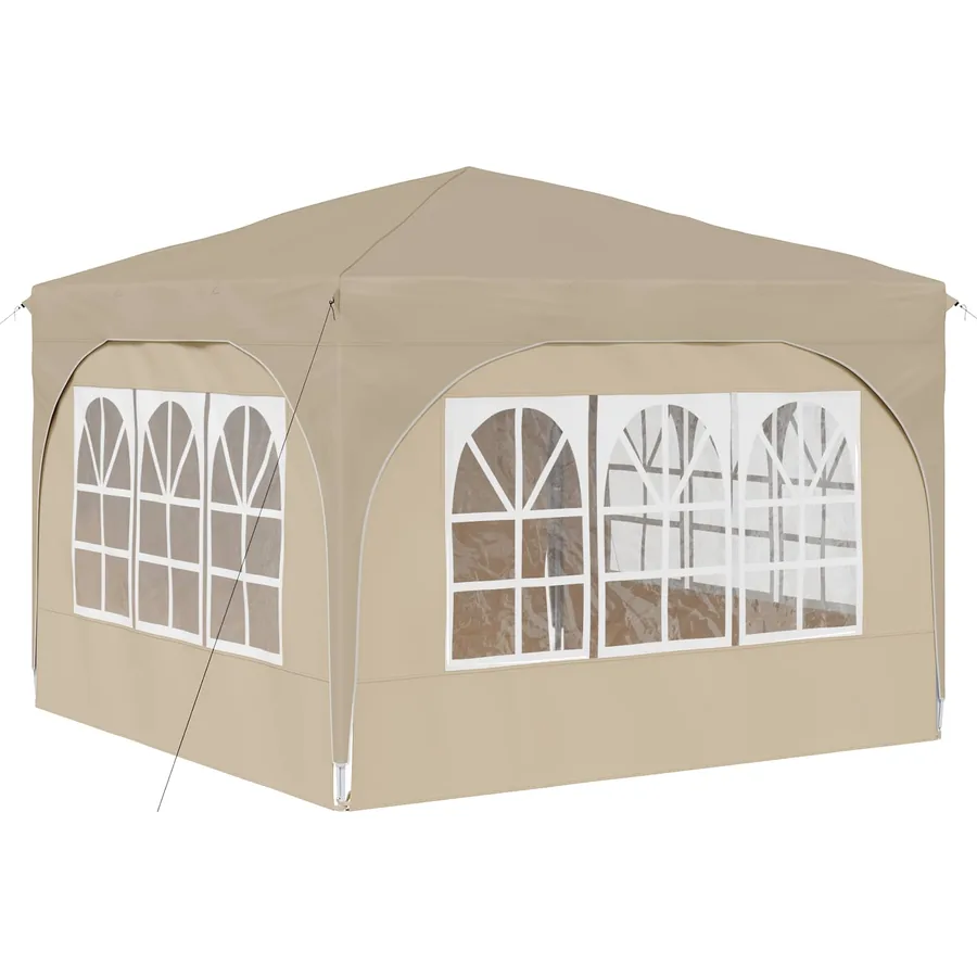 Tente de fête pop-up 290 x 290 x 245 cm Crème - 9