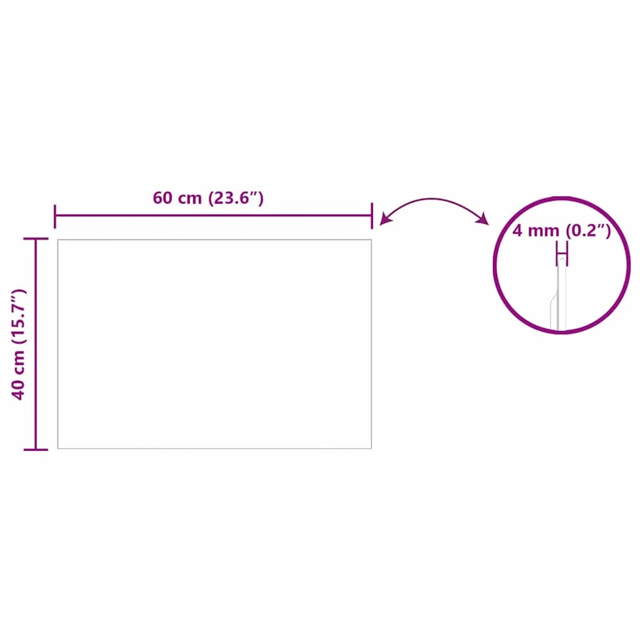 Miroir mural Rectangulaire 60 x 40 cm verre trempé - 8