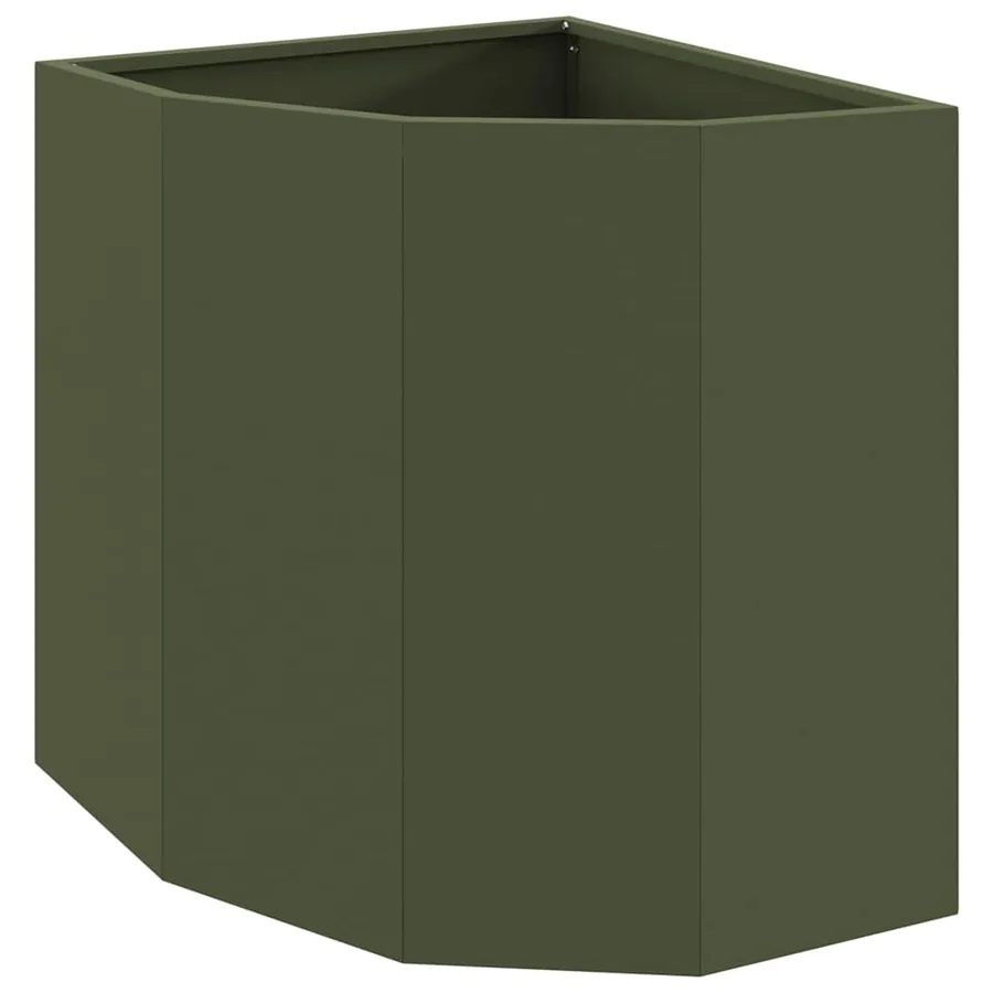 Jardinière d'Angle Vert olive 45 x 45 x 50 cm Acier - 2