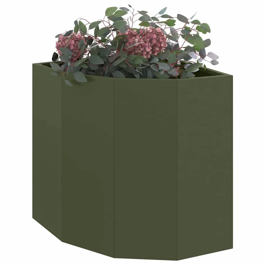 Jardinière d'Angle Vert olive 45 x 45 x 50 cm Acier - 3