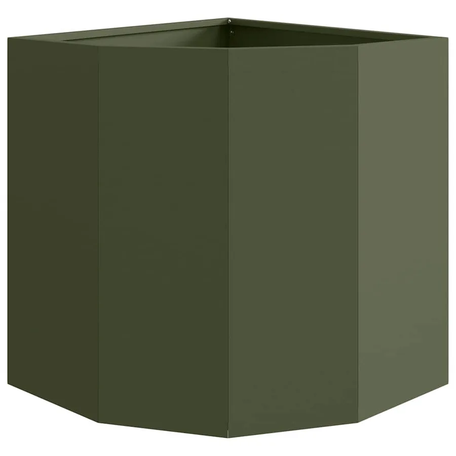 Jardinière d'Angle Vert olive 45 x 45 x 50 cm Acier - 5
